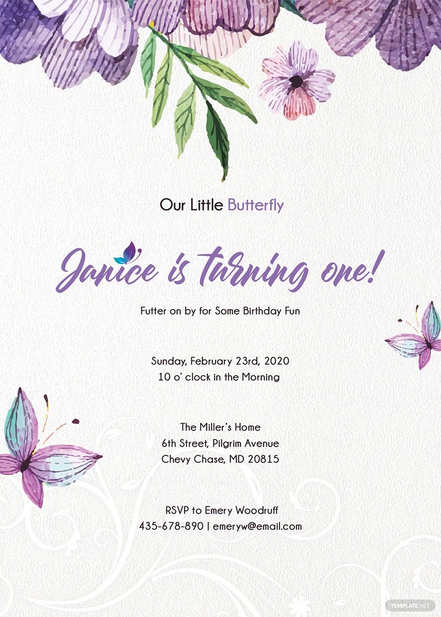 Butterfly Invitation Template