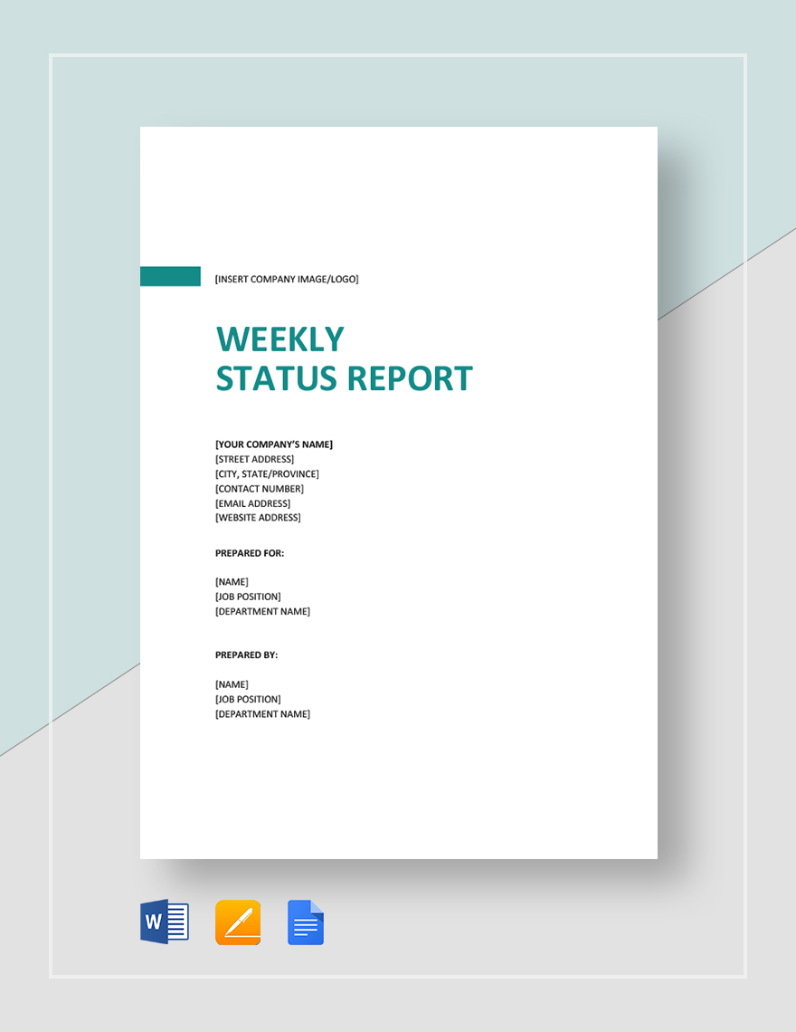 Sample Weekly Status Report Template - Google Docs, Word | Template.net