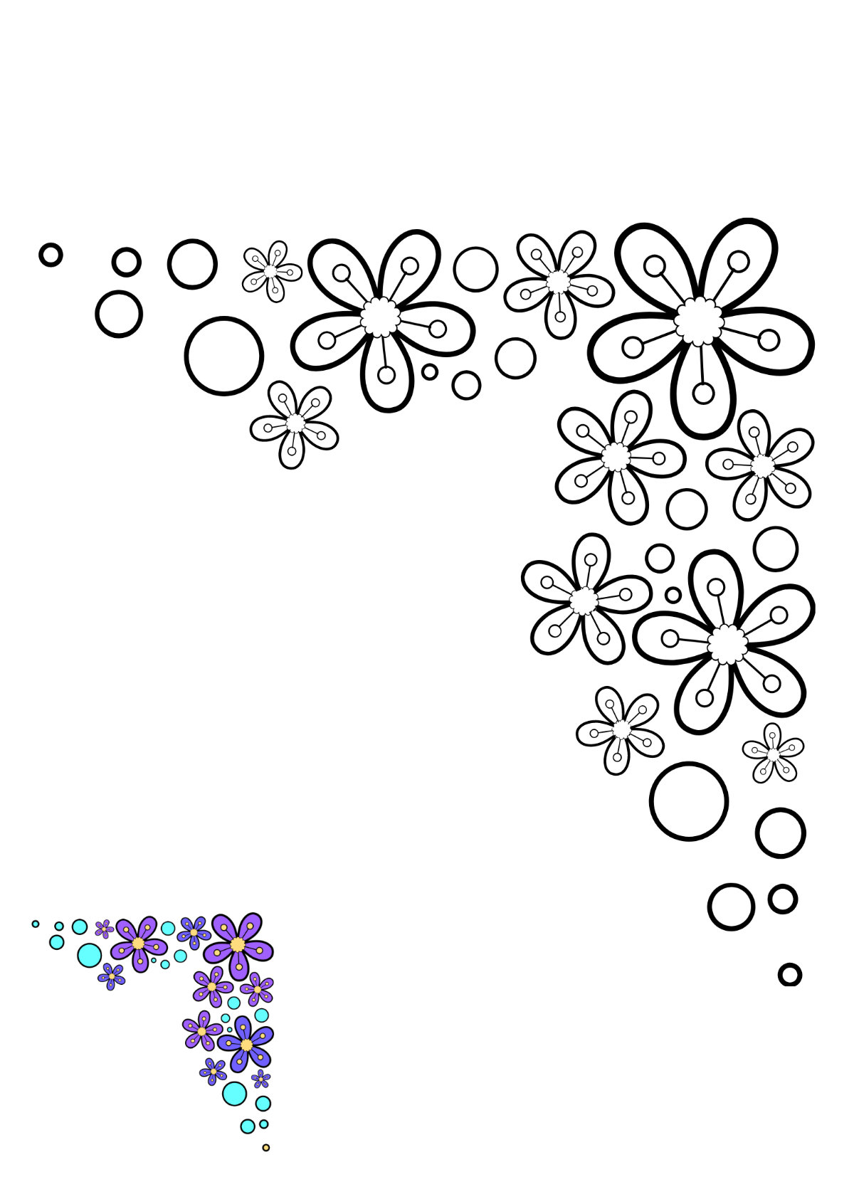 Floral Border Coloring Page Template