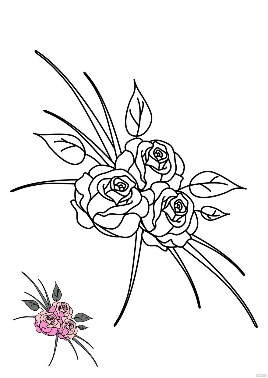 Free Wedding Floral Design Coloring Page
