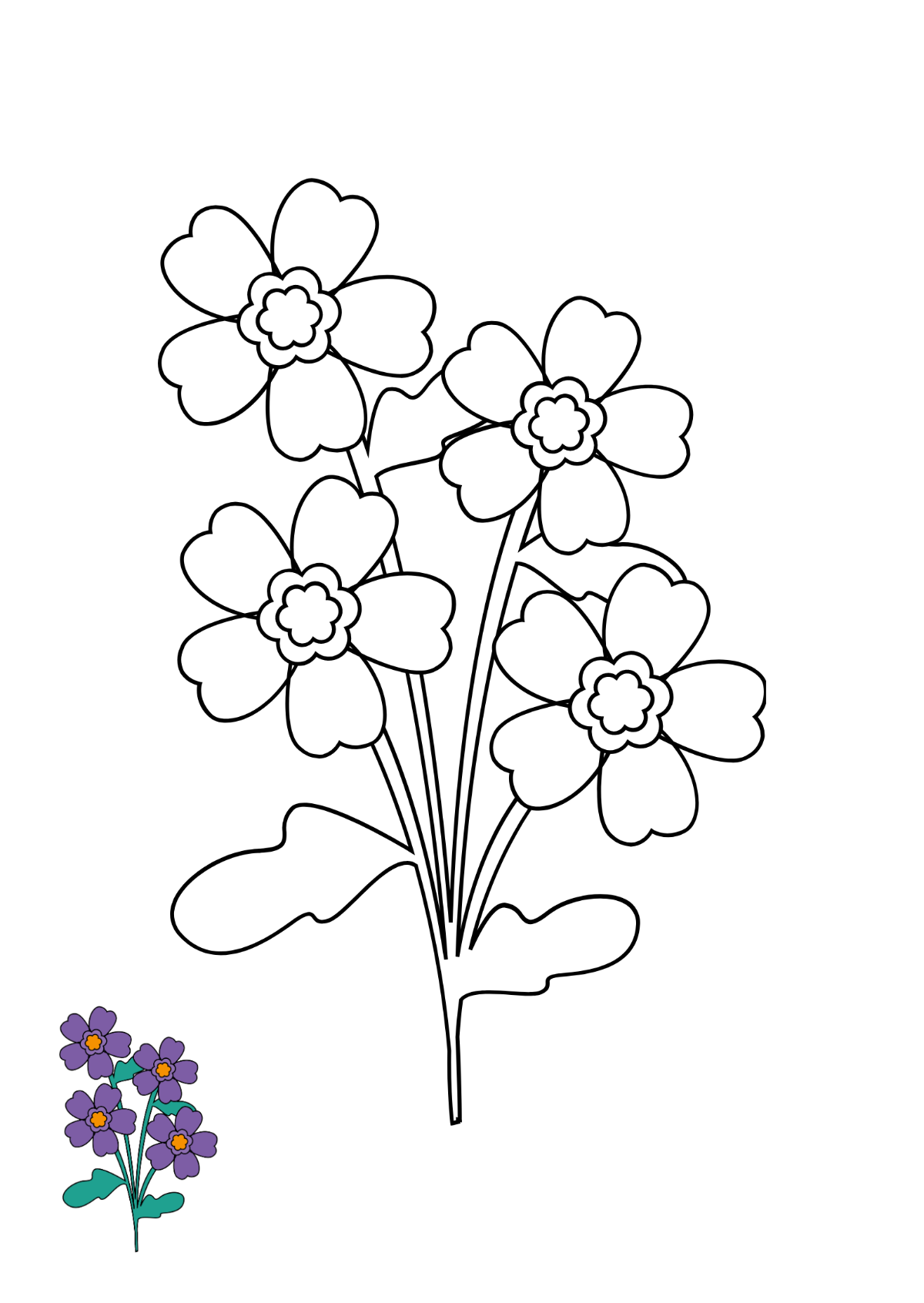 Watercolor Floral Coloring Page Template