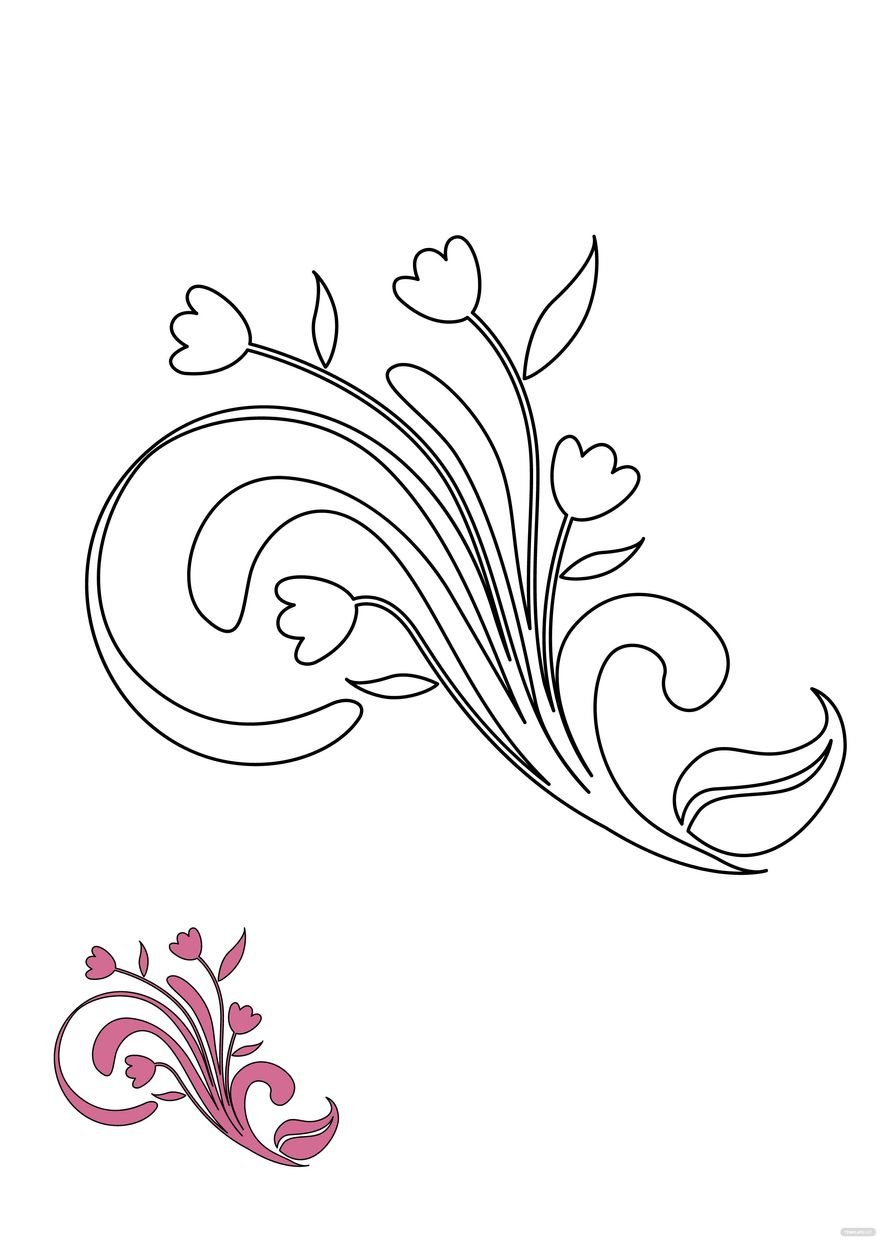 Free Ornamental Floral Coloring Page