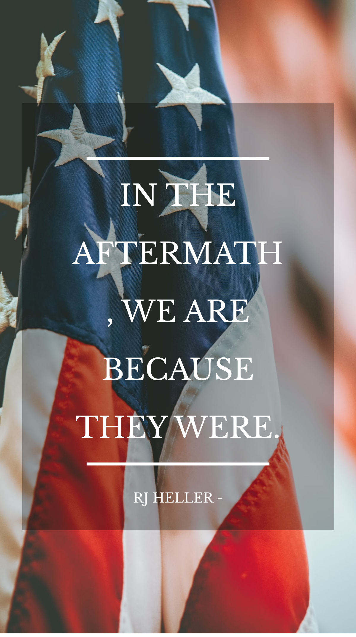 RJ Heller - In the aftermath, we are because they were. Template