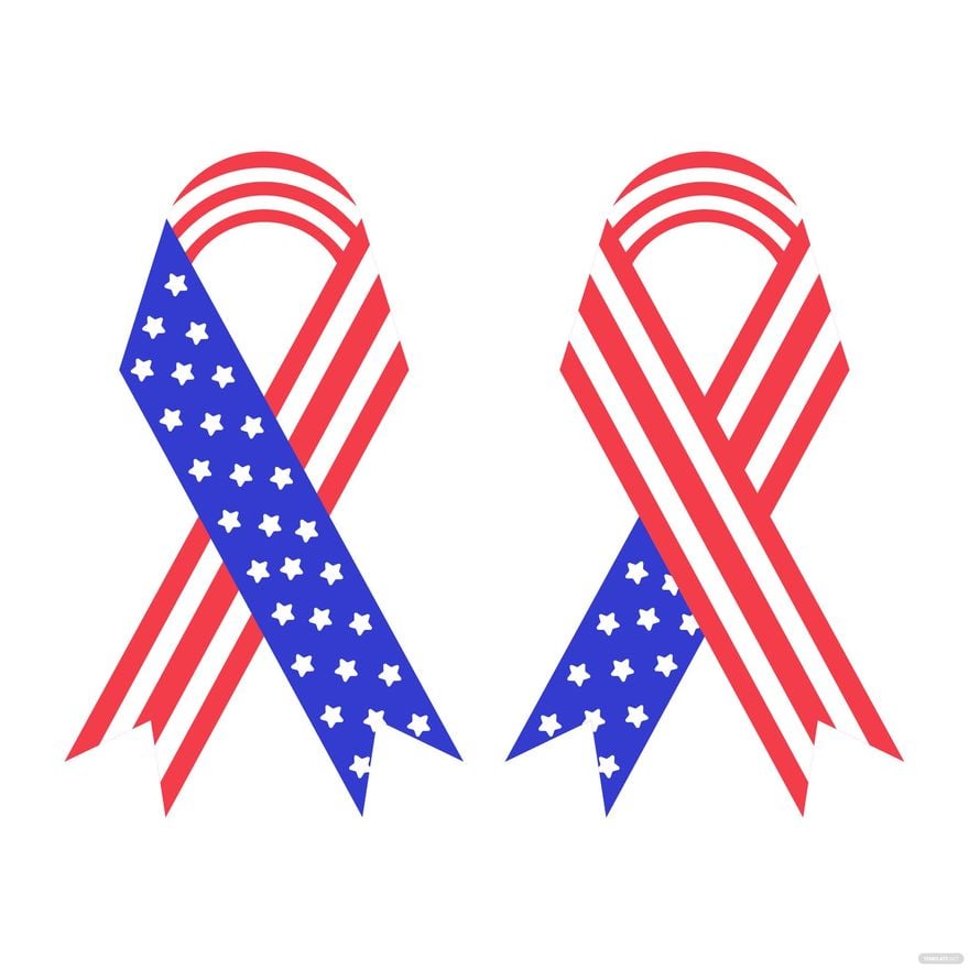 Memorial Day Ribbon Clipart in Illustrator, EPS, SVG, JPG, PNG