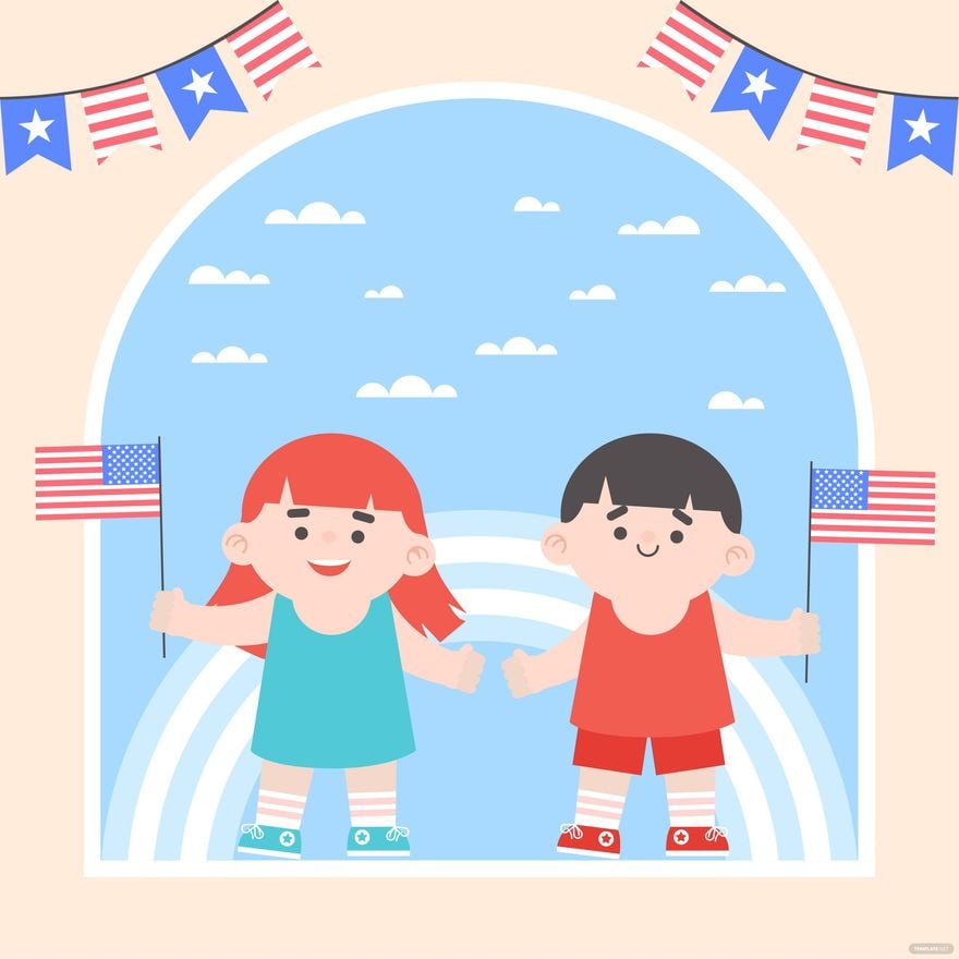 Free Memorial Day Kids Clipart in Illustrator, EPS, SVG, JPG, PNG