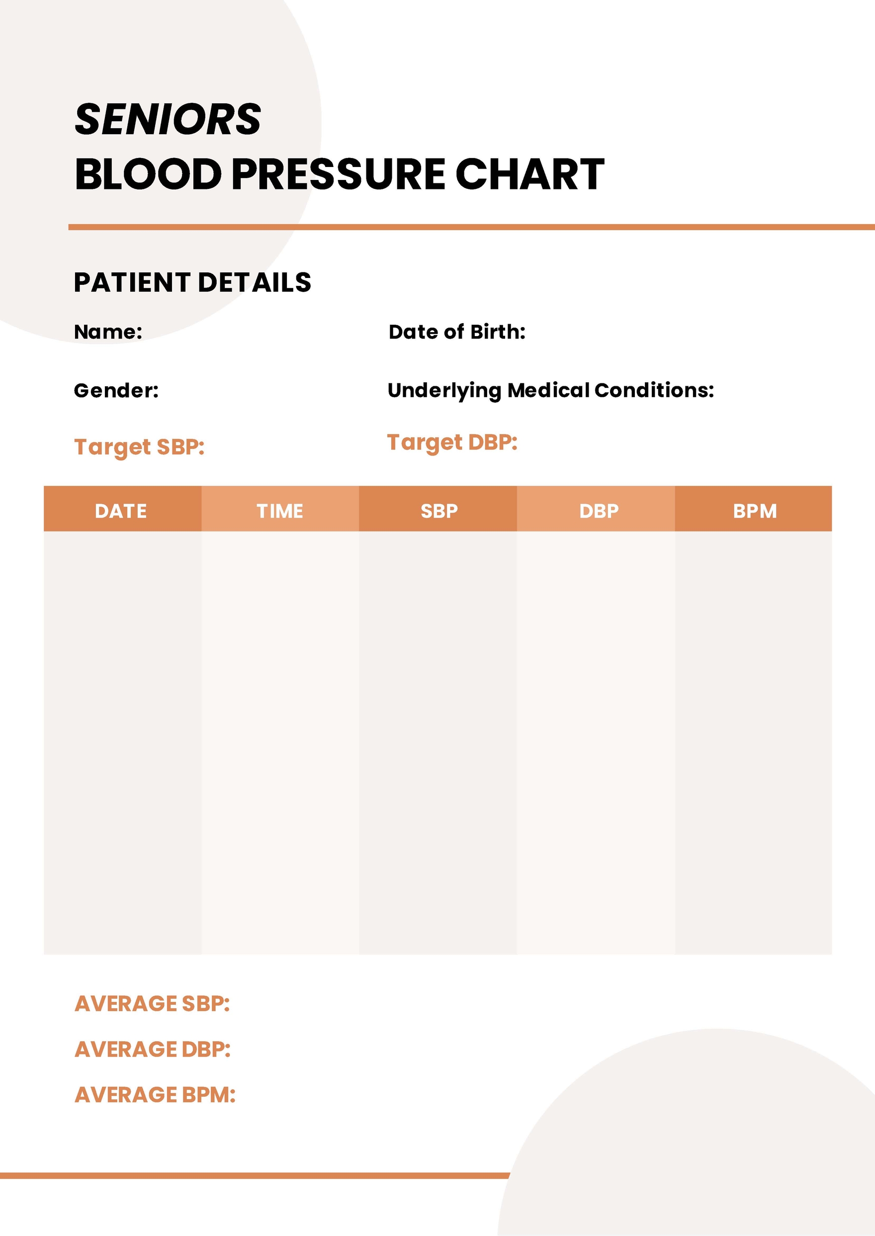 Seniors Blood Pressure Chart Cleverret