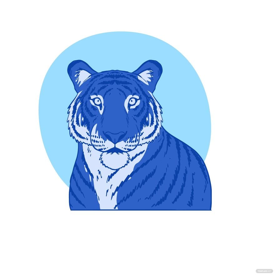 Free Blue Tiger Clipart in Illustrator