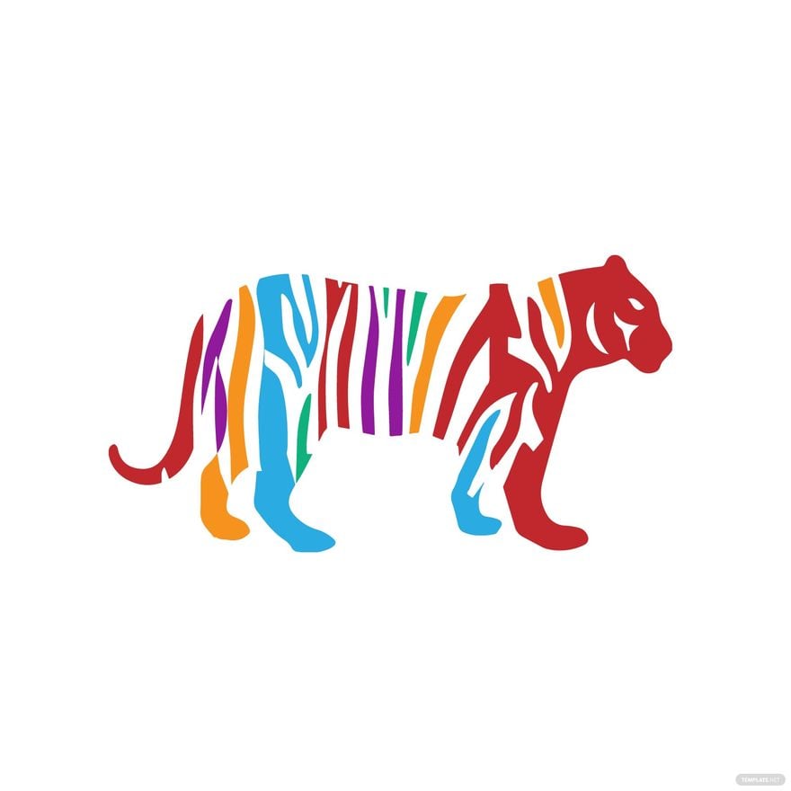 Free Colorful Tiger Clipart in Illustrator