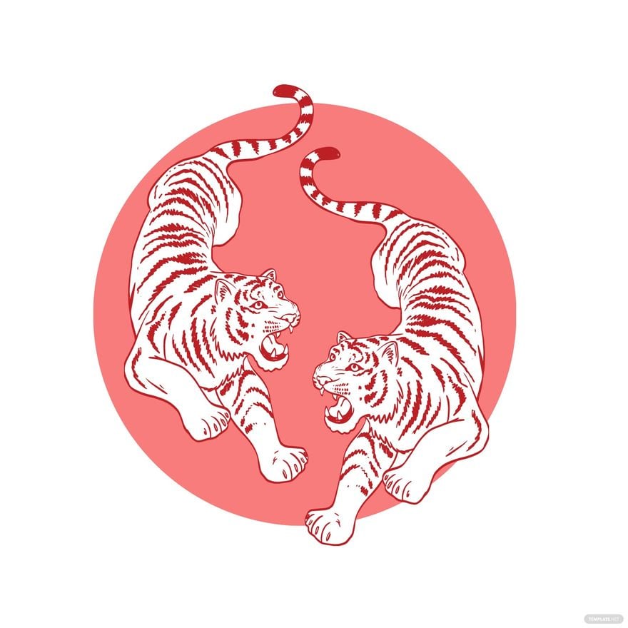 Free Double Tiger Clipart in Illustrator