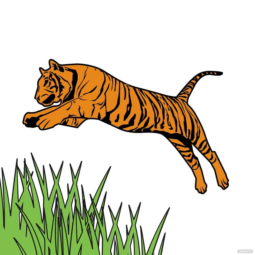 Flying Tiger Clipart in Illustrator