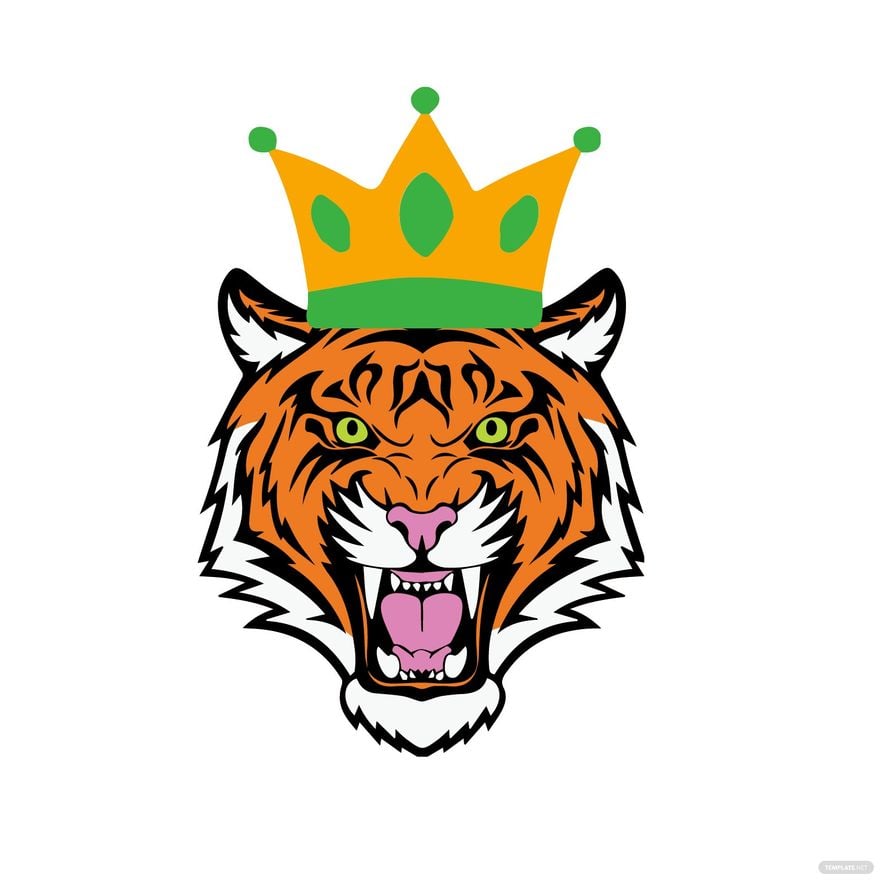 Free King Tiger Clipart in Illustrator