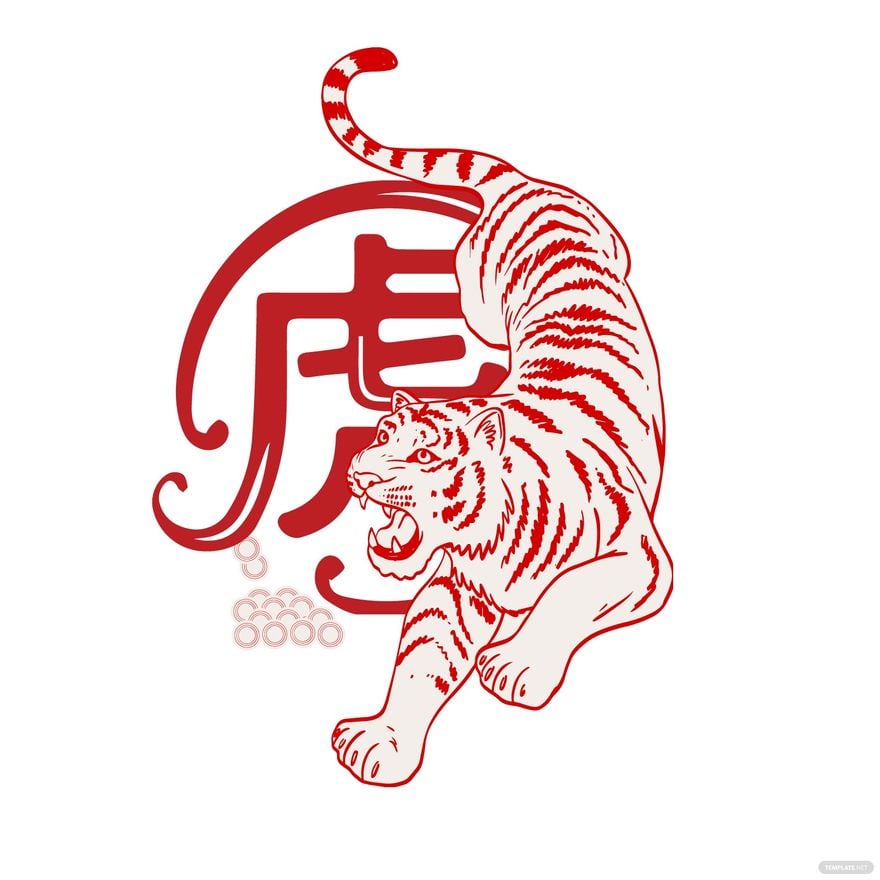 Oriental Tiger Clipart in Illustrator