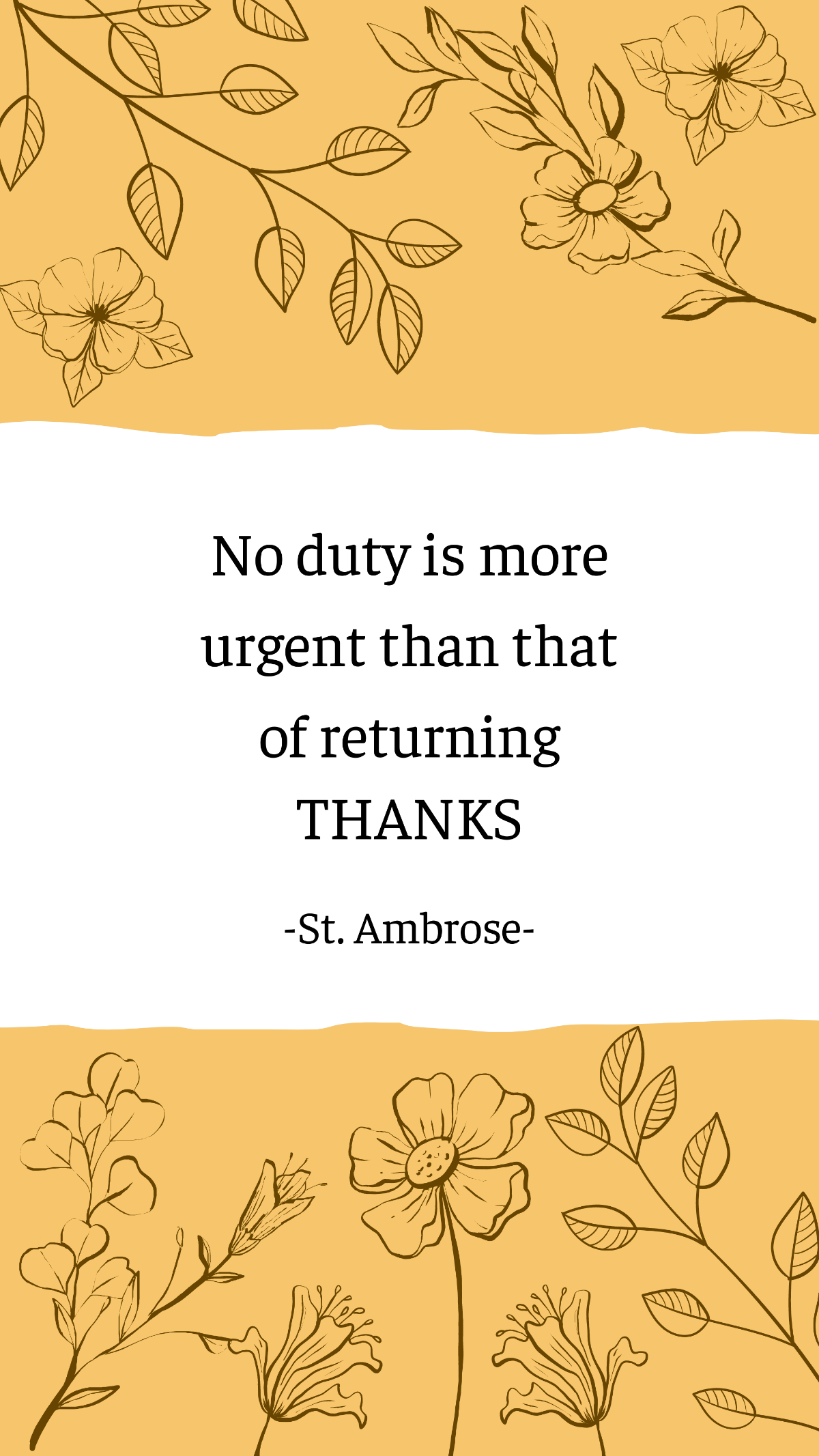 St. Ambrose - No duty is more urgent than that of returning thanks Template