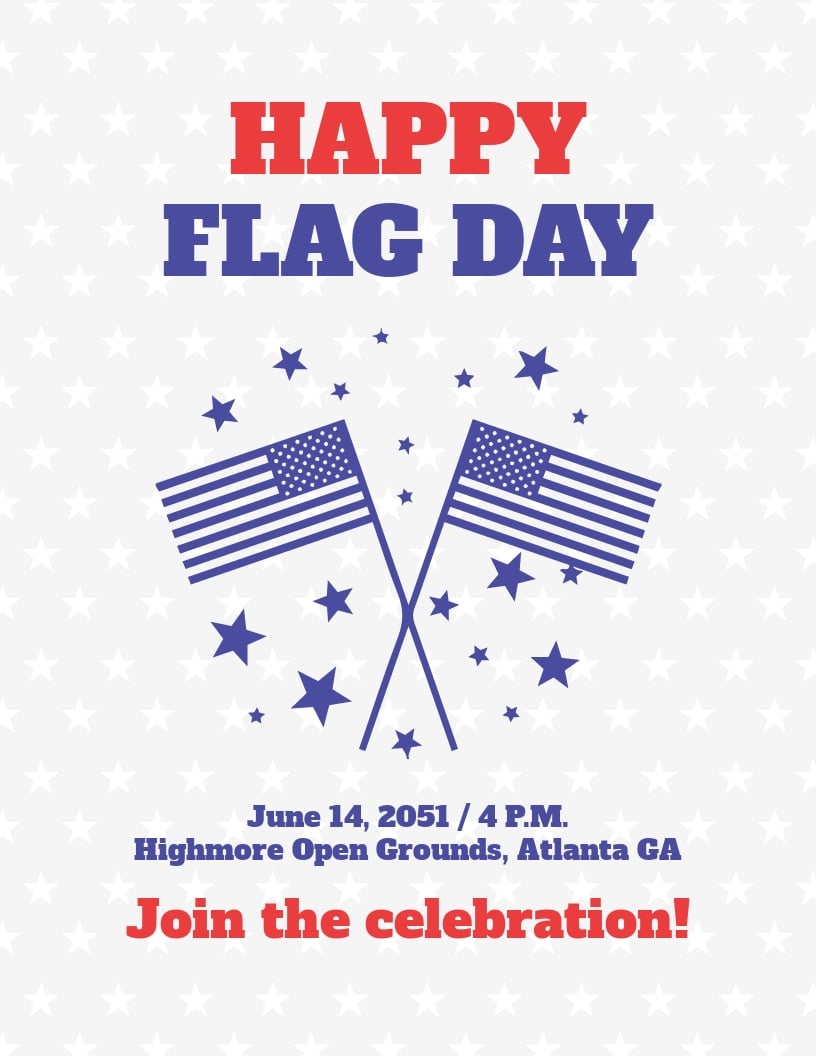 Free Happy Flag Day Flyer Template in Word, Google Docs, Apple Pages, Publisher