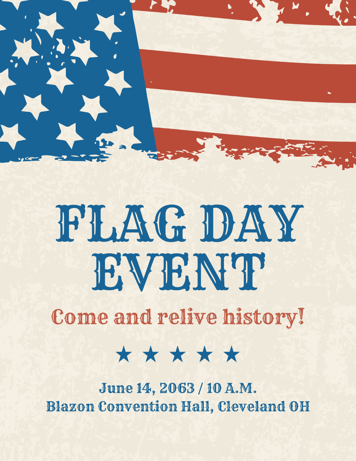 Retro Flag Day Flyer Template