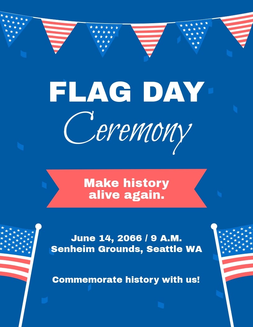 Flag Day Ceremony Flyer in Word, Google Docs, Apple Pages, Publisher