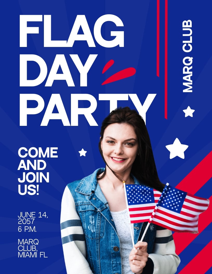 Flag Day Party Flyer in Word, Google Docs, Apple Pages, Publisher