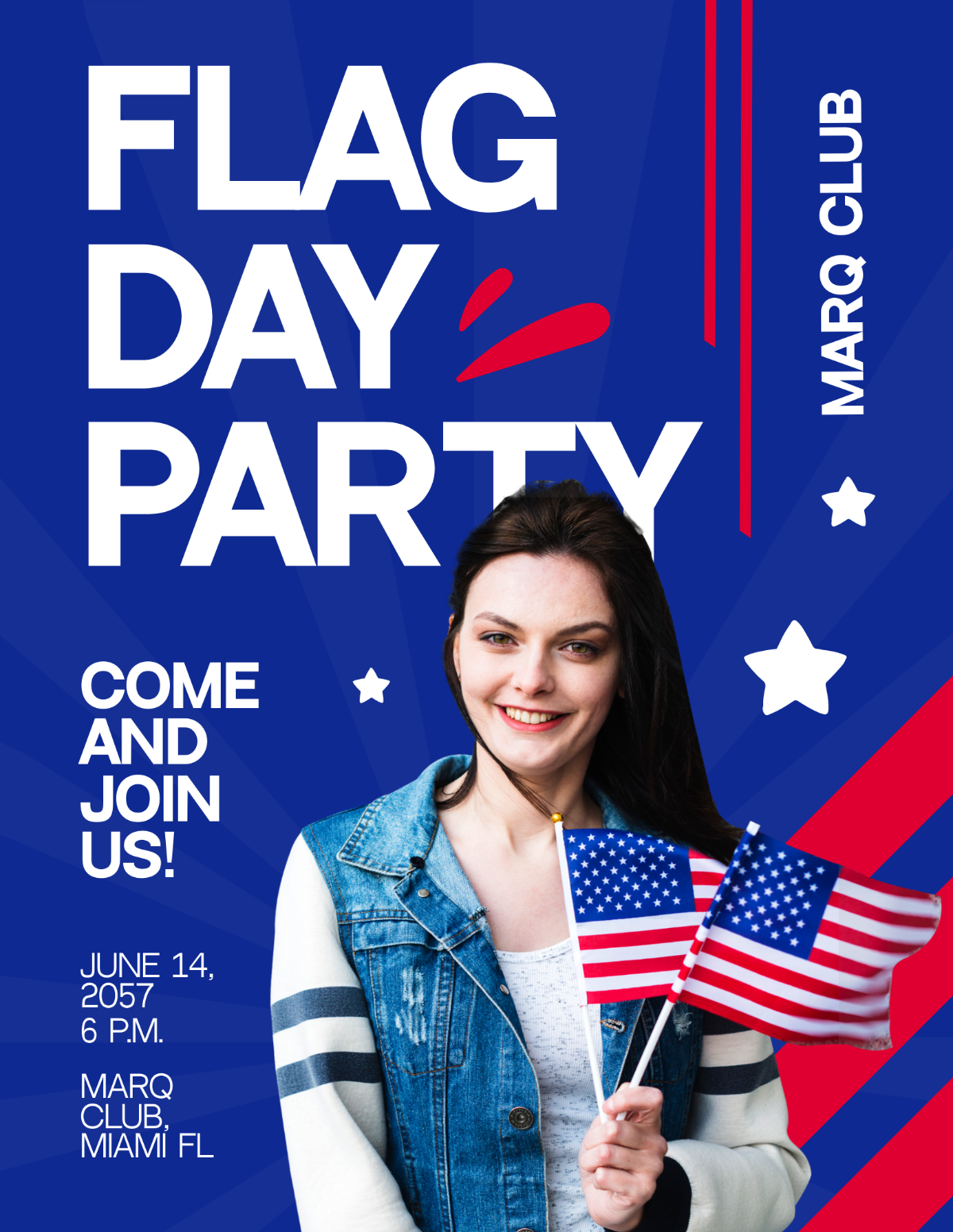 Free Flag Day Party Flyer Template