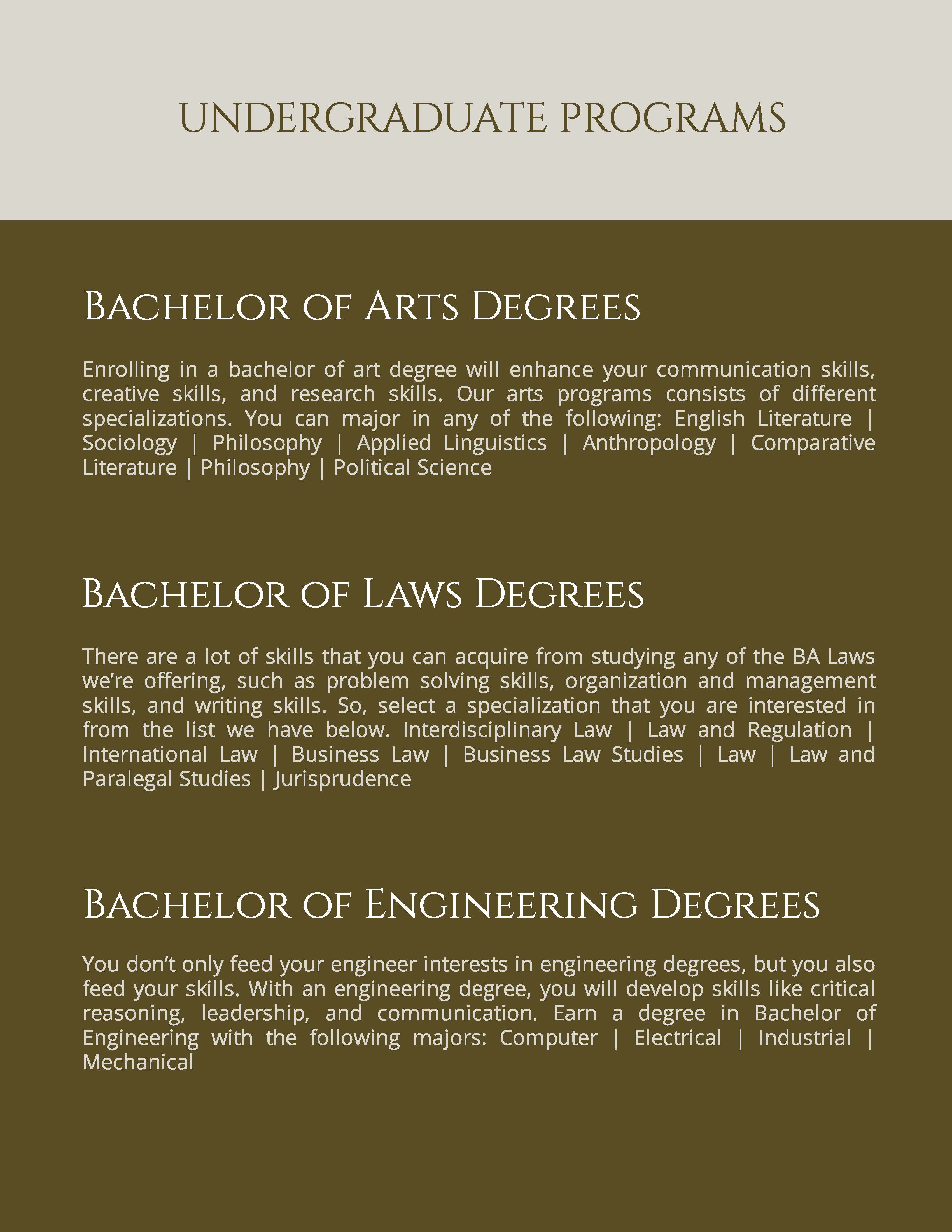 Free Undergraduate School Prospectus Template to Edit Online