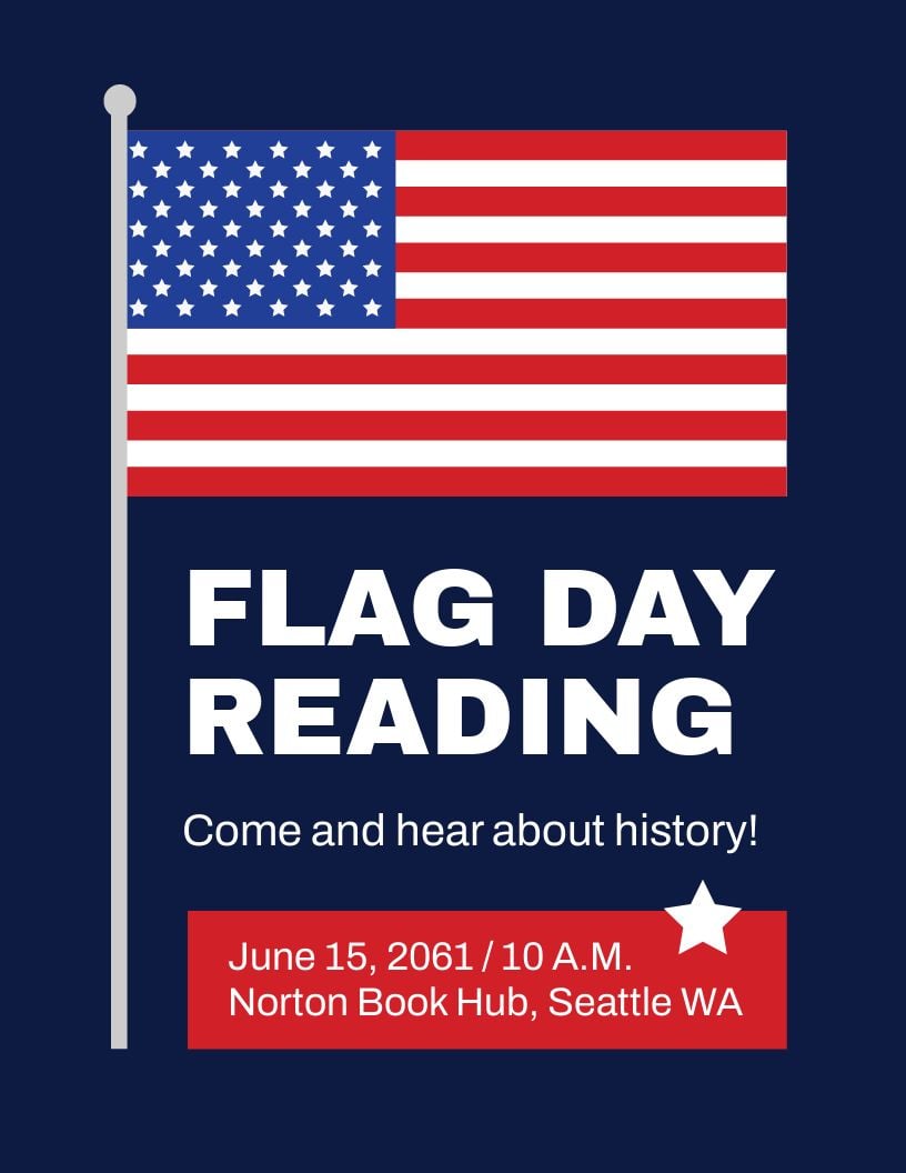 Free Simple Flag Day Flyer Template