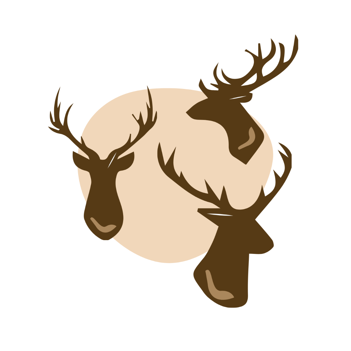 Stag Head Clipart Template