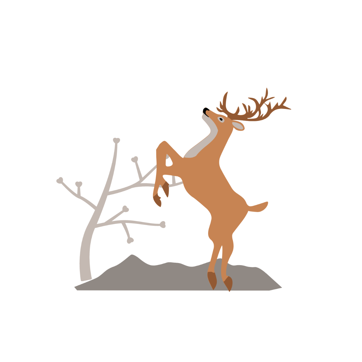 Standing Deer Clipart Template