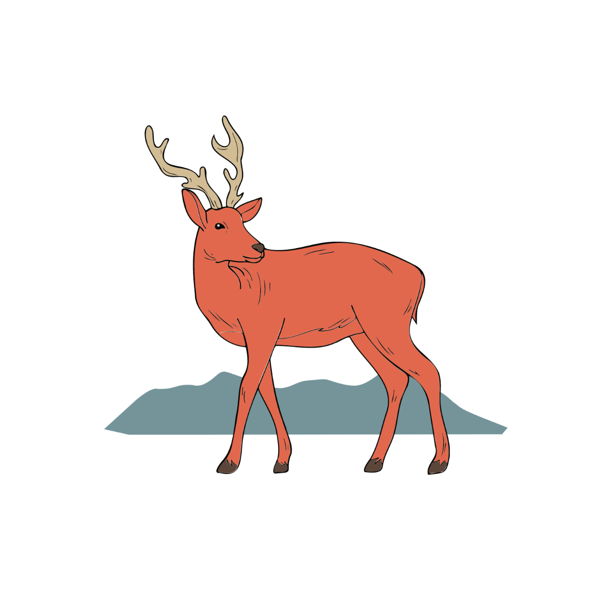 Deer Stag Clipart Template