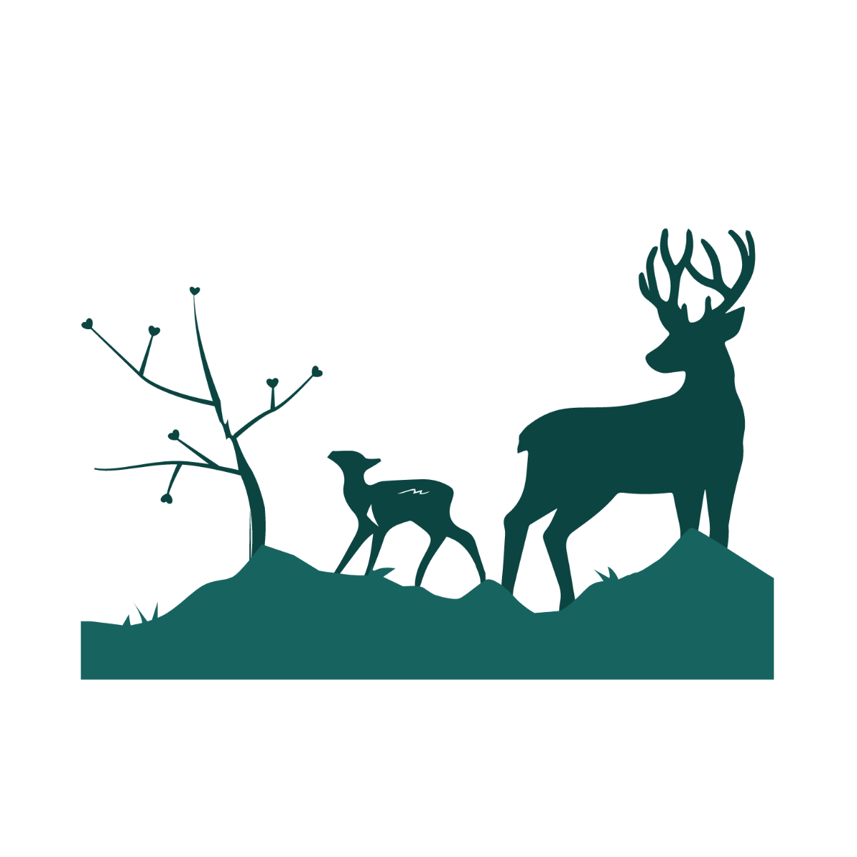 Forest Deer Clipart Template