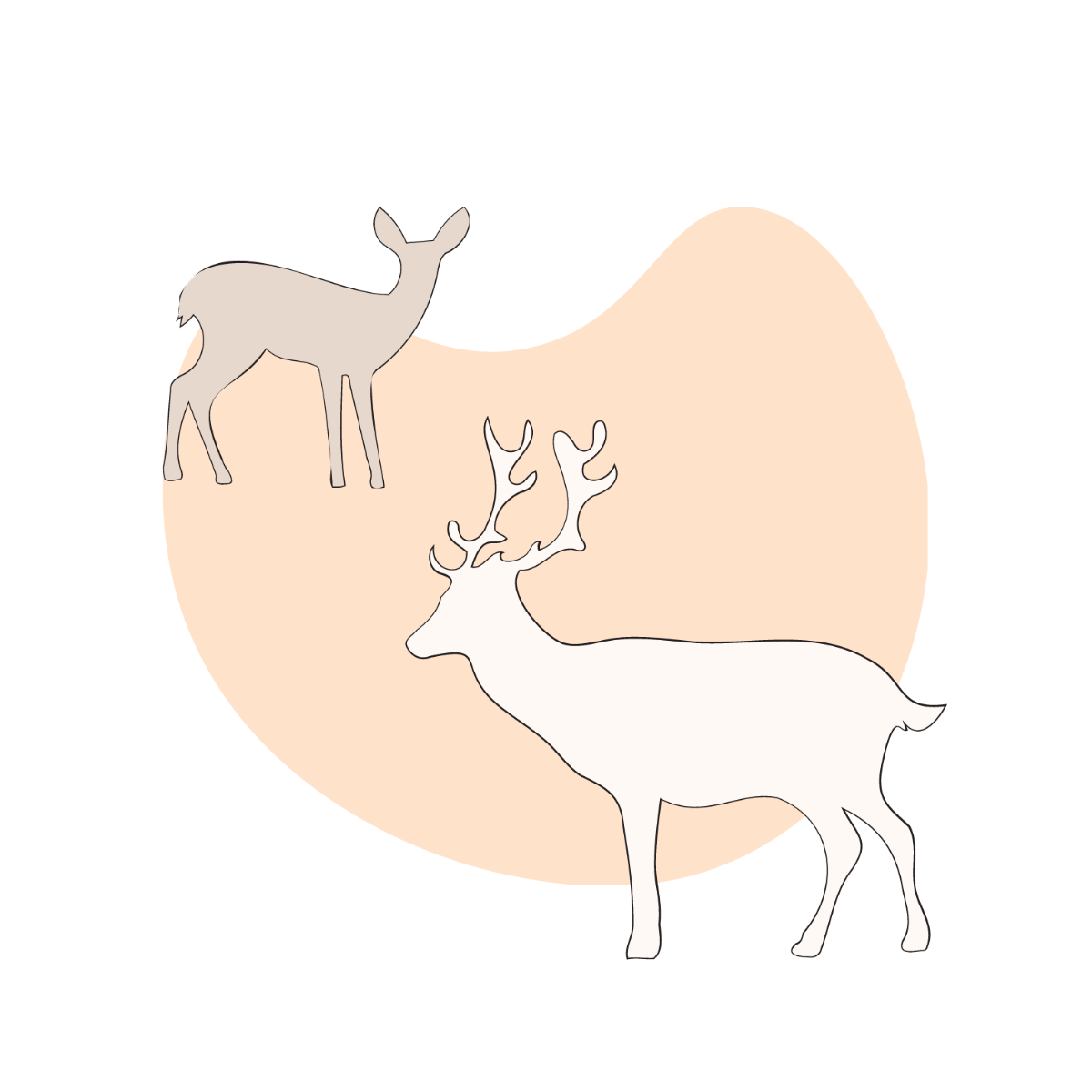 Deer Outline Clipart Template