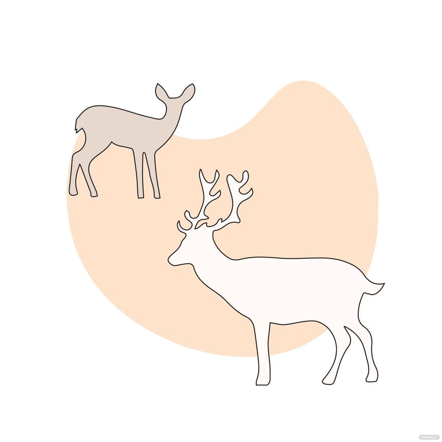 Free Deer Outline Clipart in Illustrator