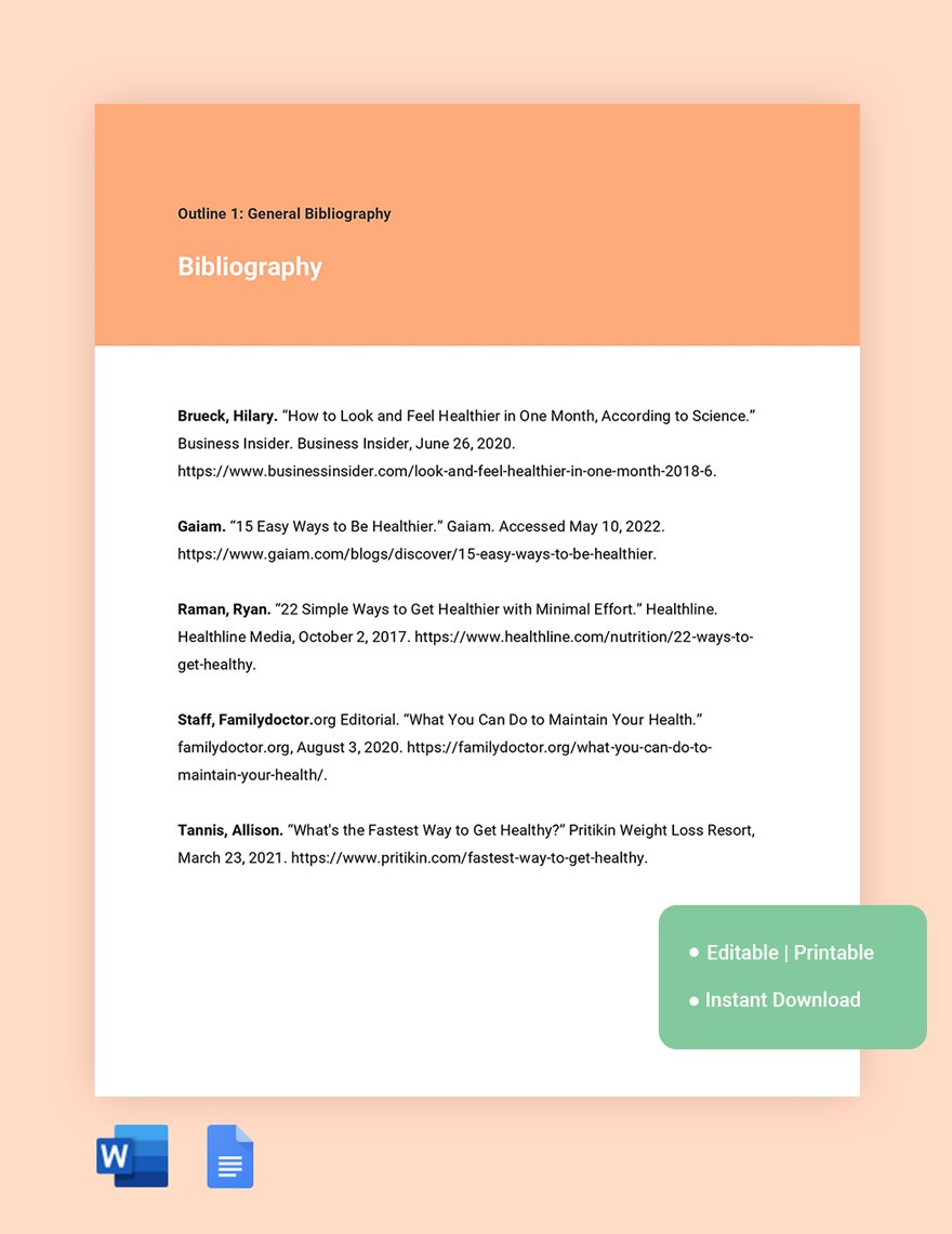 Personal Bibliography Template