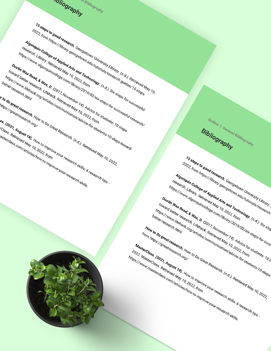 Bibliography Template For Students