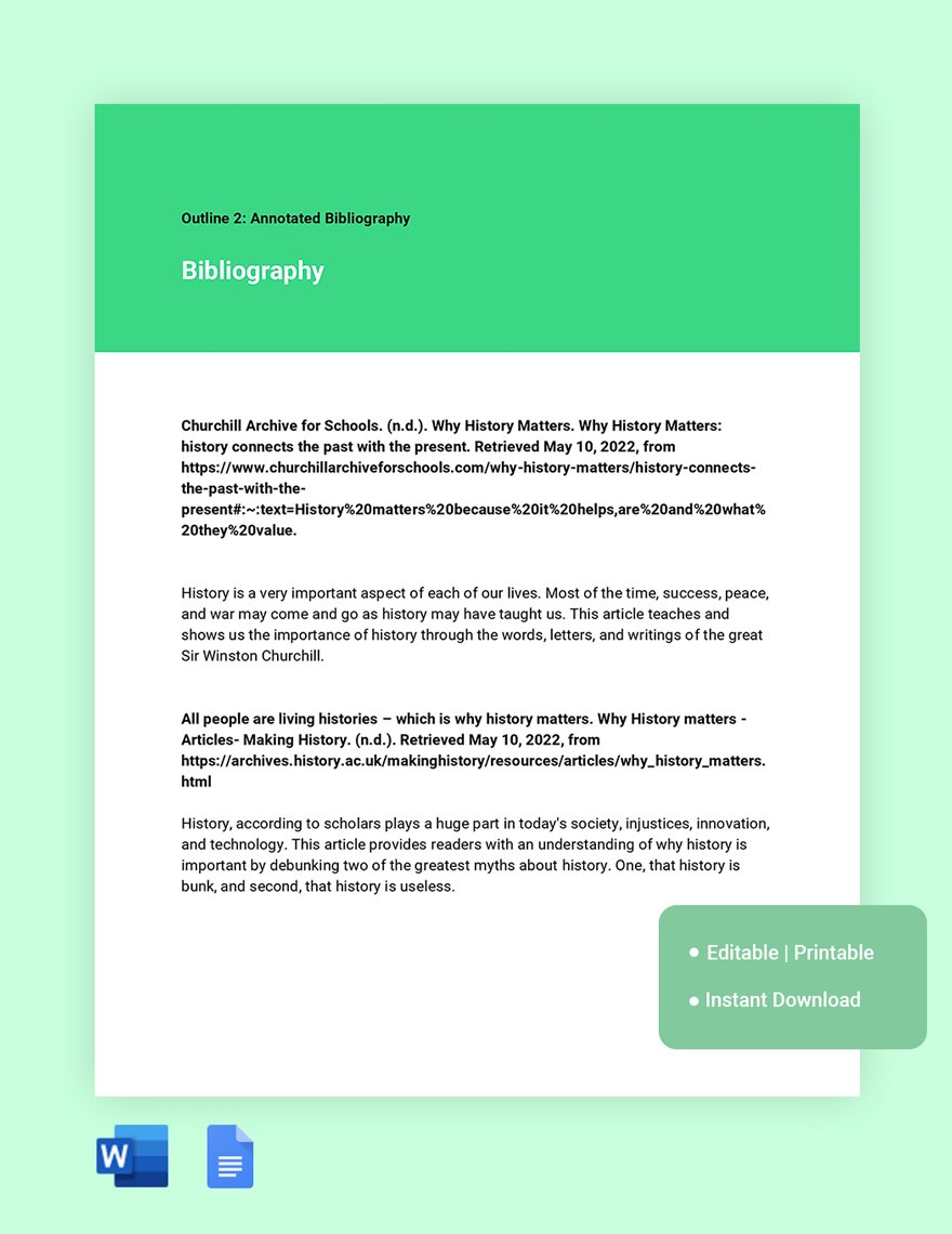 Free Annotated Bibliography Research Template