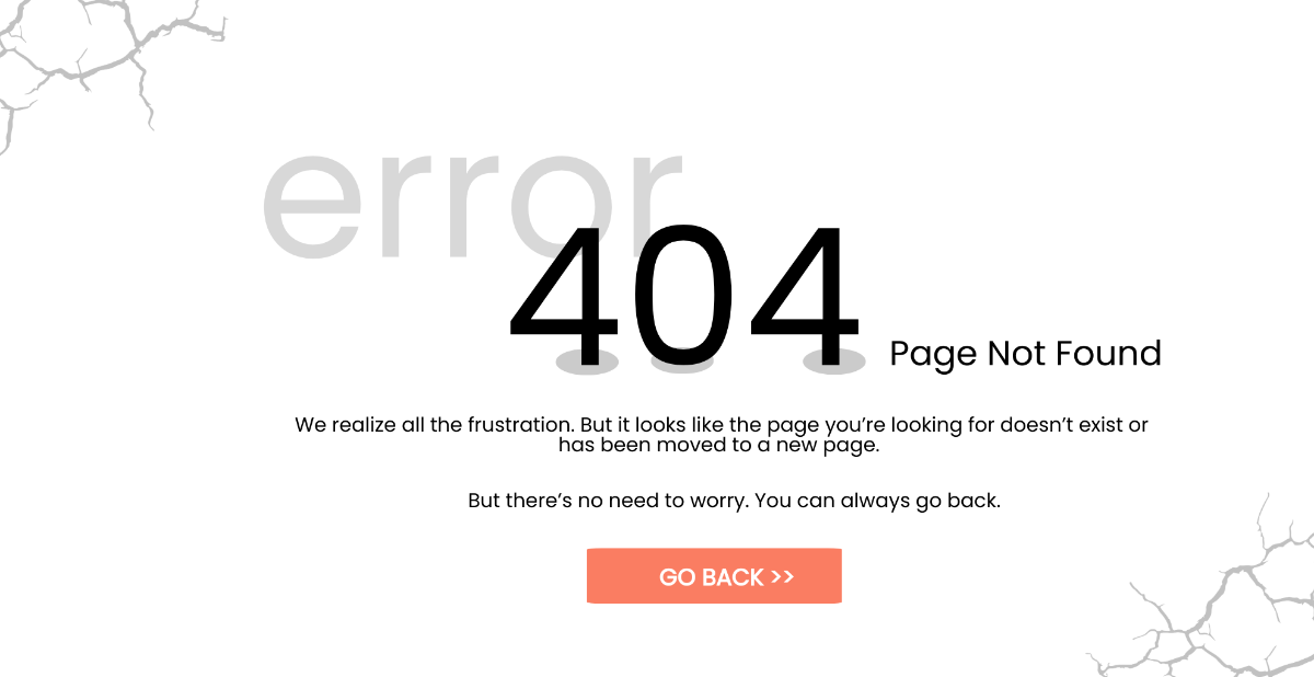 404 Error Website Page Template