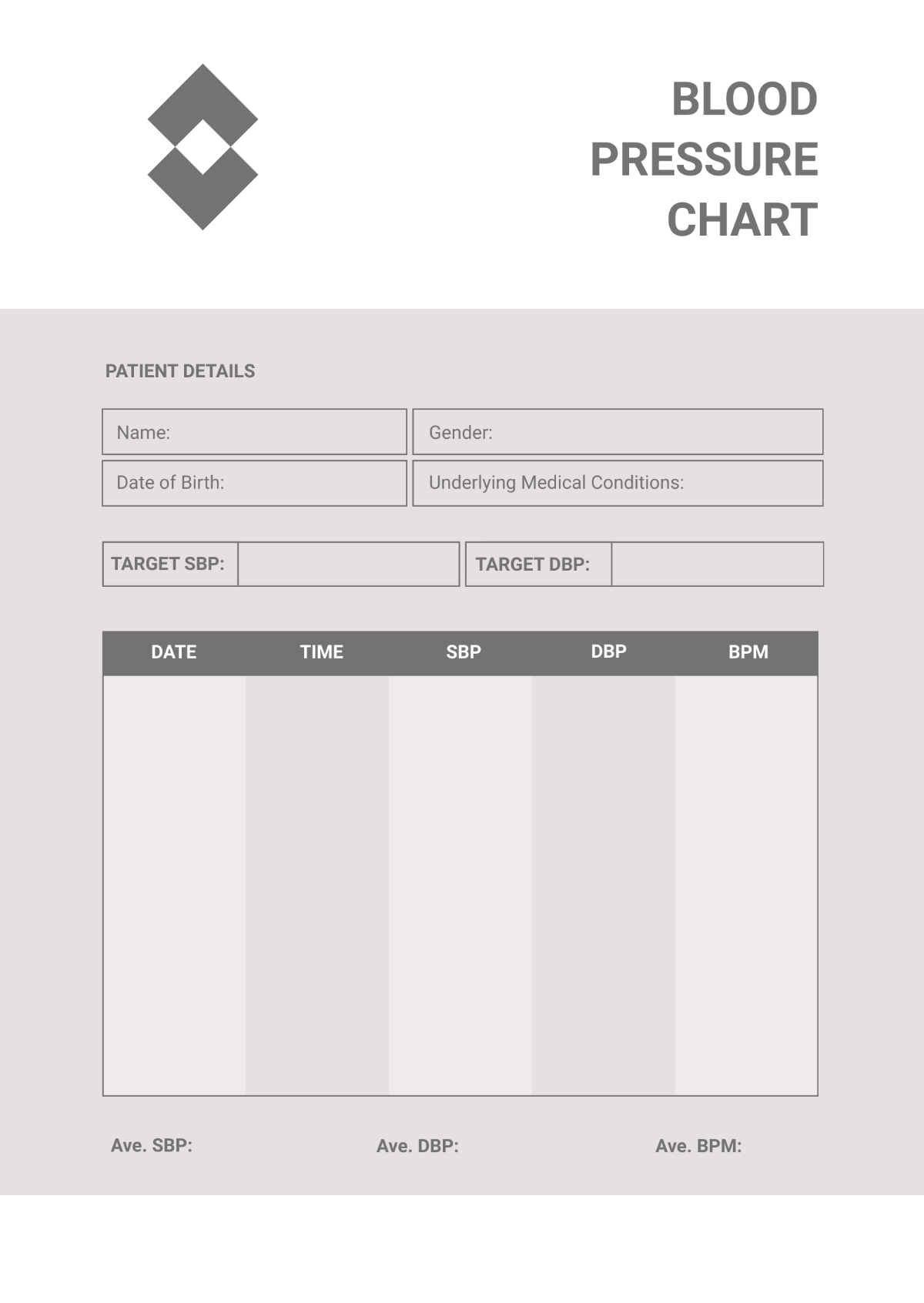 Free Blank Blood Pressure Chart Template Edit Online Download Template