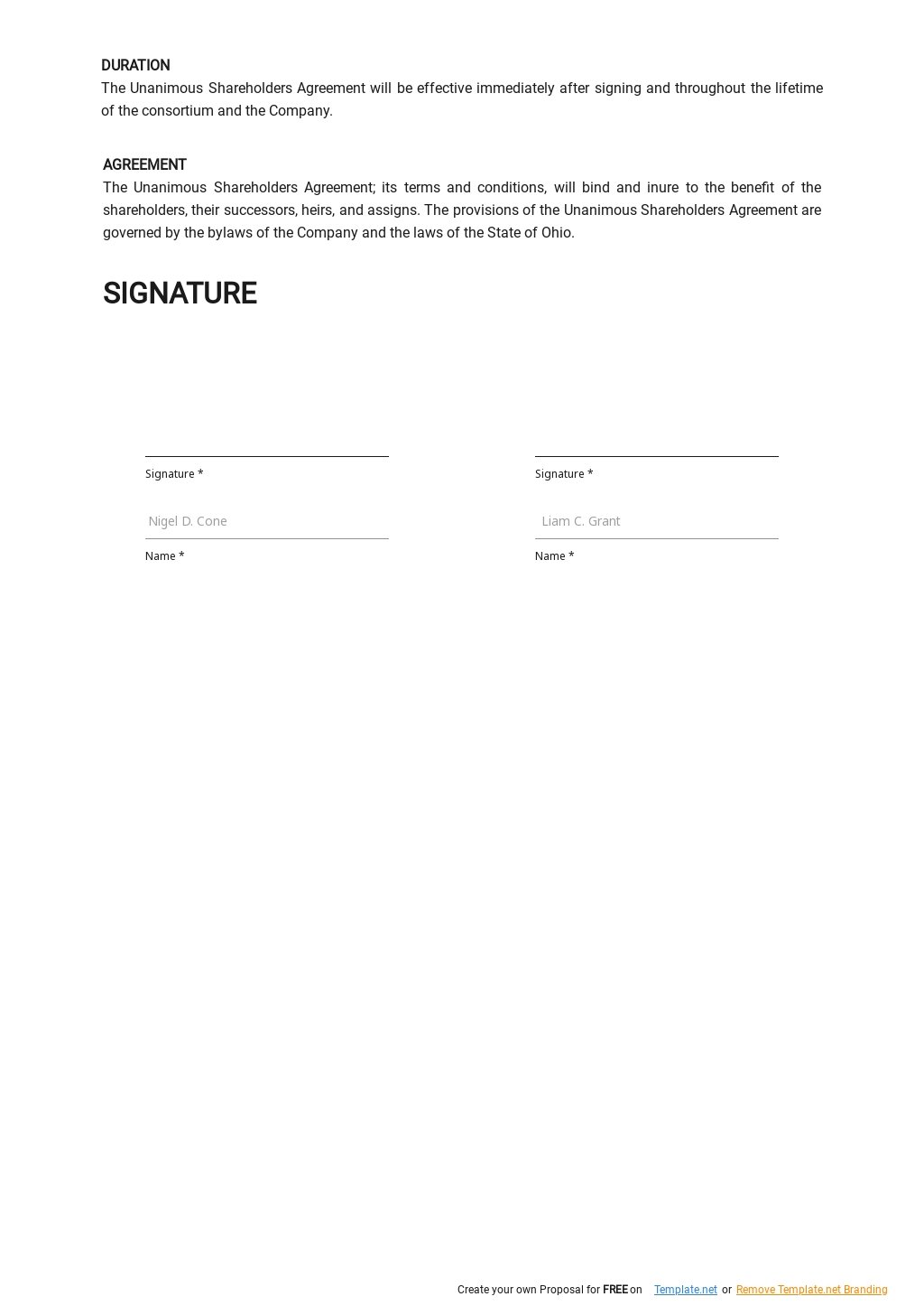 Adhesion to the Unanimous Shareholder Agreement Template - Google Throughout unanimous shareholder agreement template