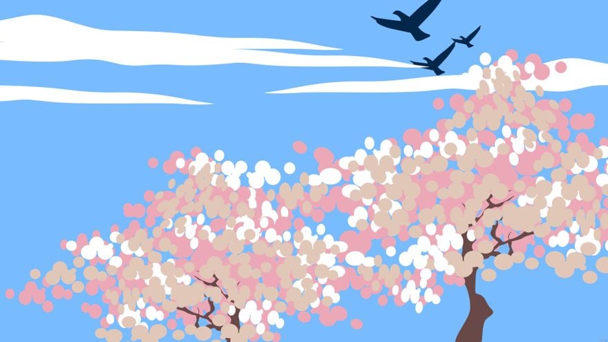 Free Cherry Blossom Anime Background in Illustrator, EPS, SVG
