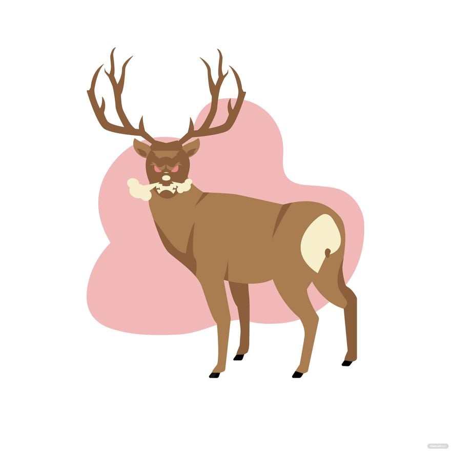 Angry Deer Clipart Template