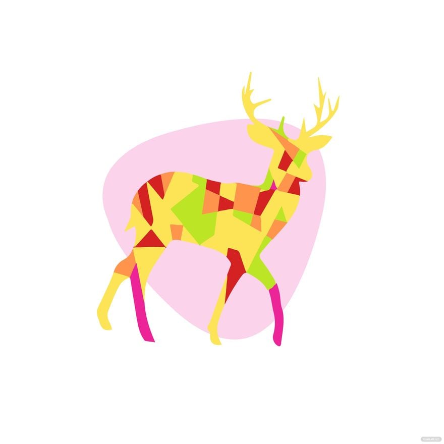 Colorful Deer Clipart in Illustrator