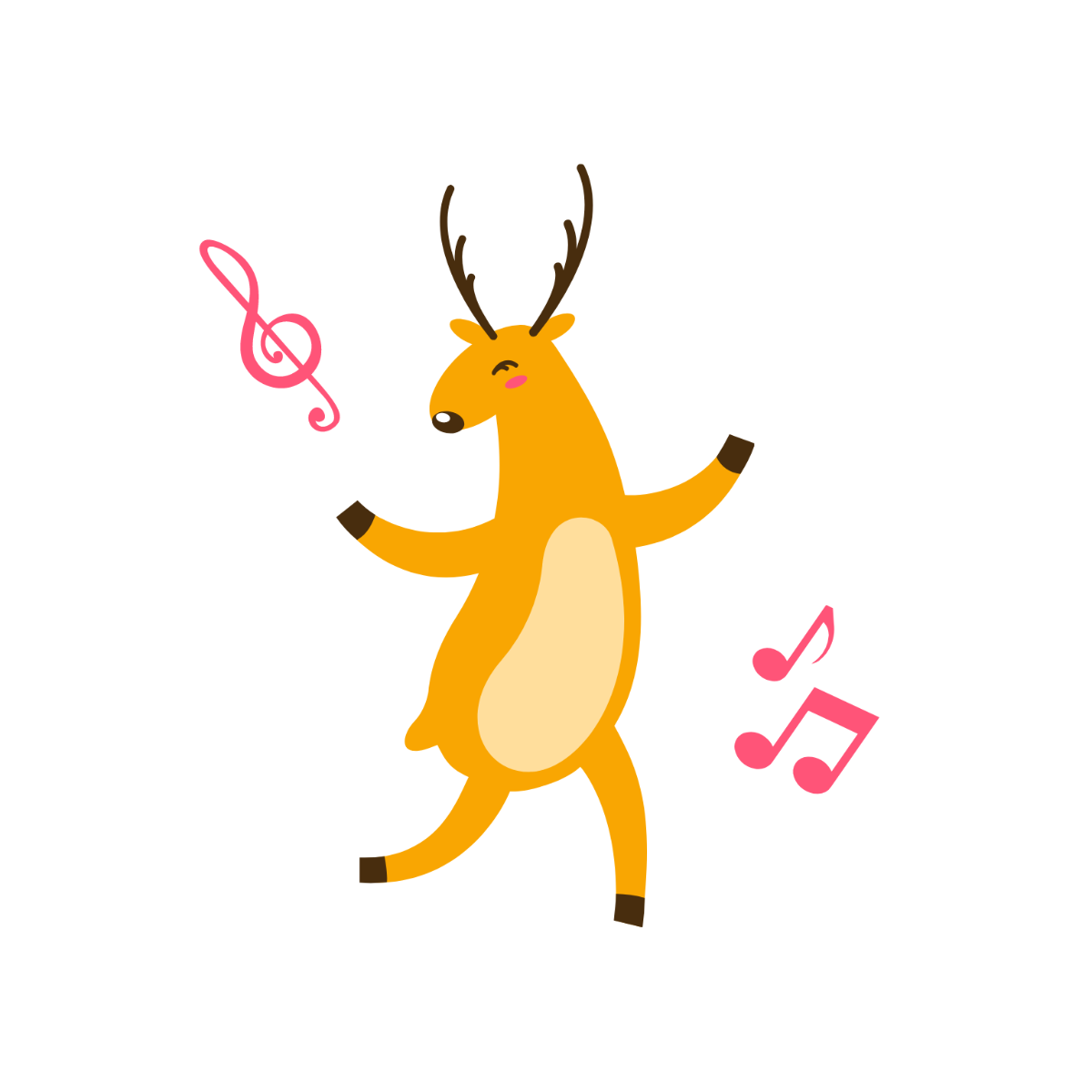 Dancing Deer Clipart Template
