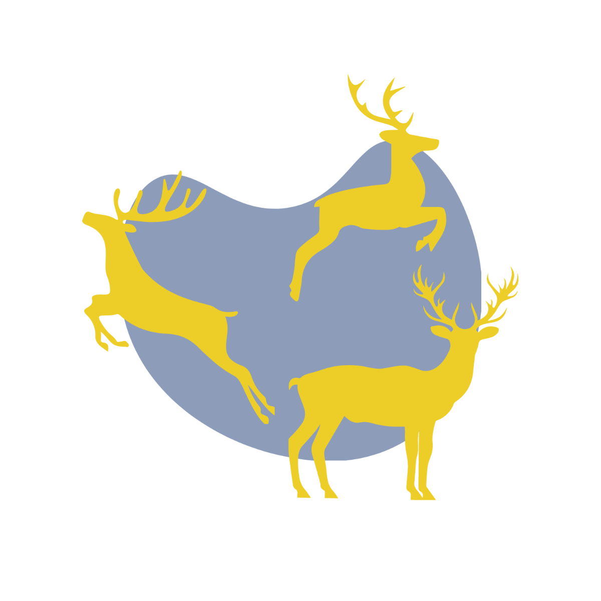 Gold Deer Clipart Template