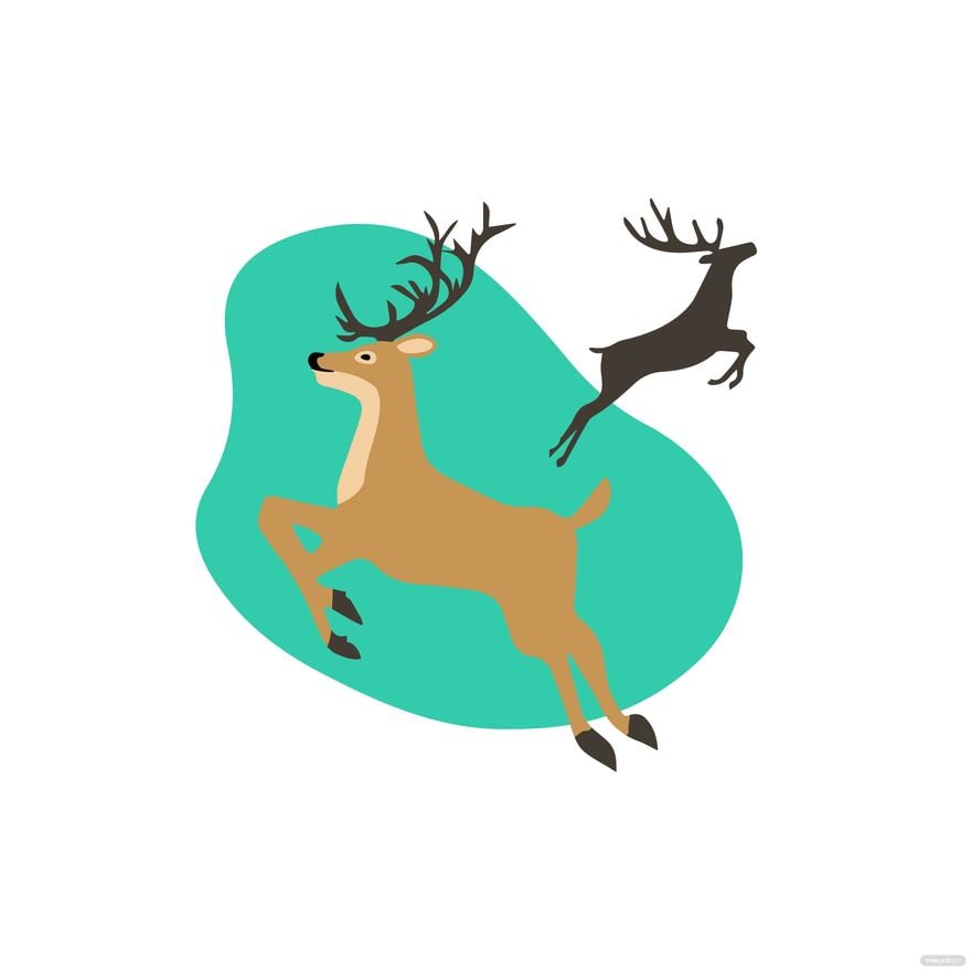 Free Leaping Deer Clipart in Illustrator