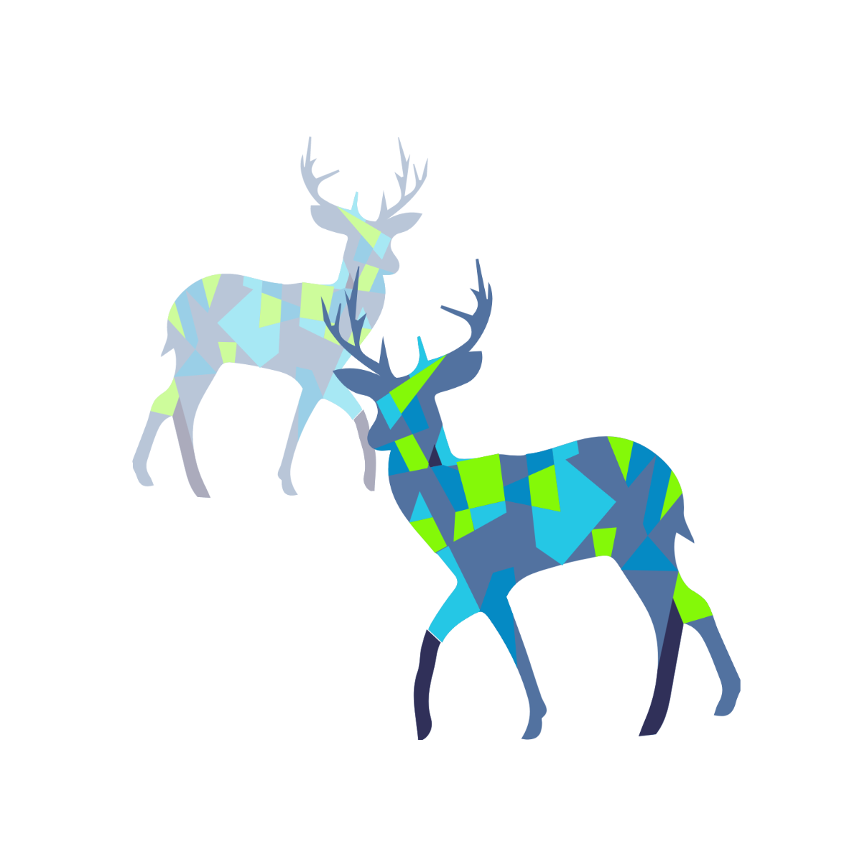 Modern Deer Clipart Template