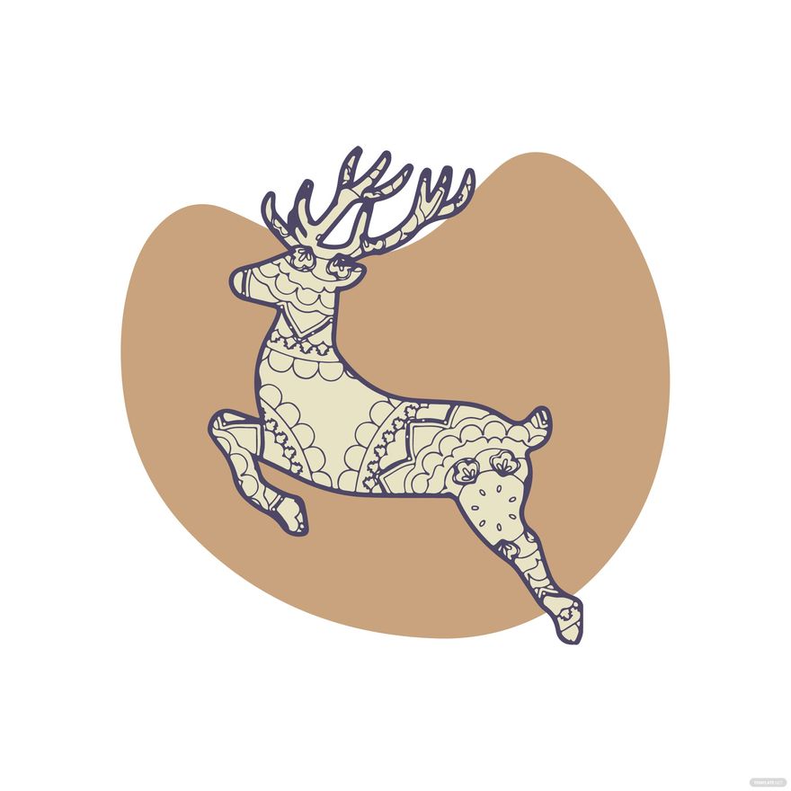 Free Mandala Deer Clipart in Illustrator