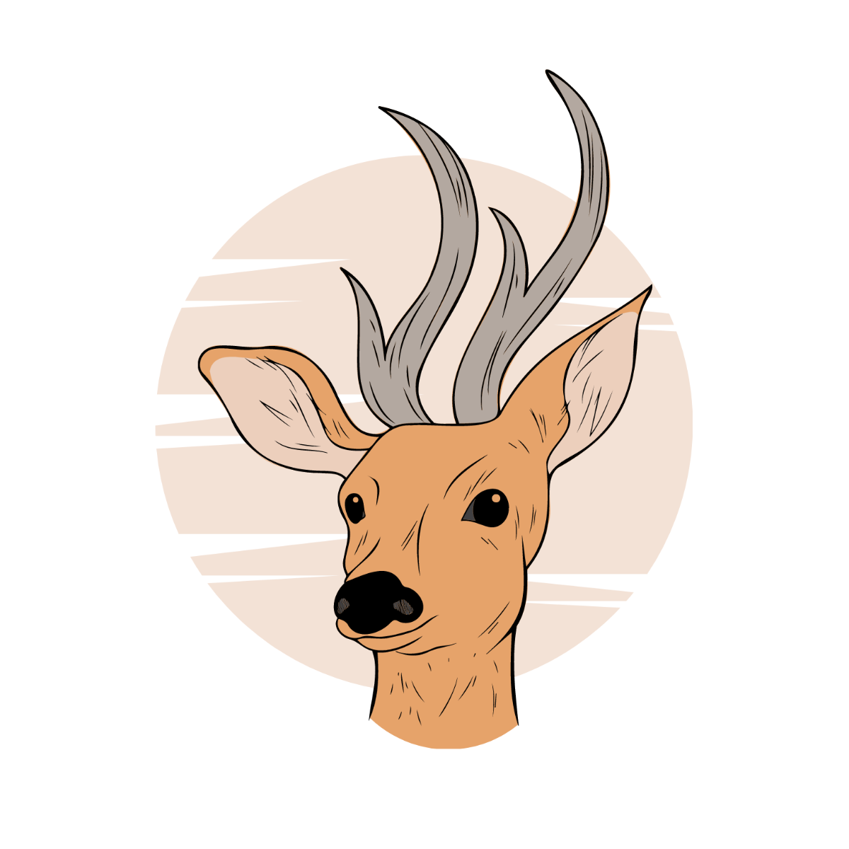 Spike Deer Clipart Template