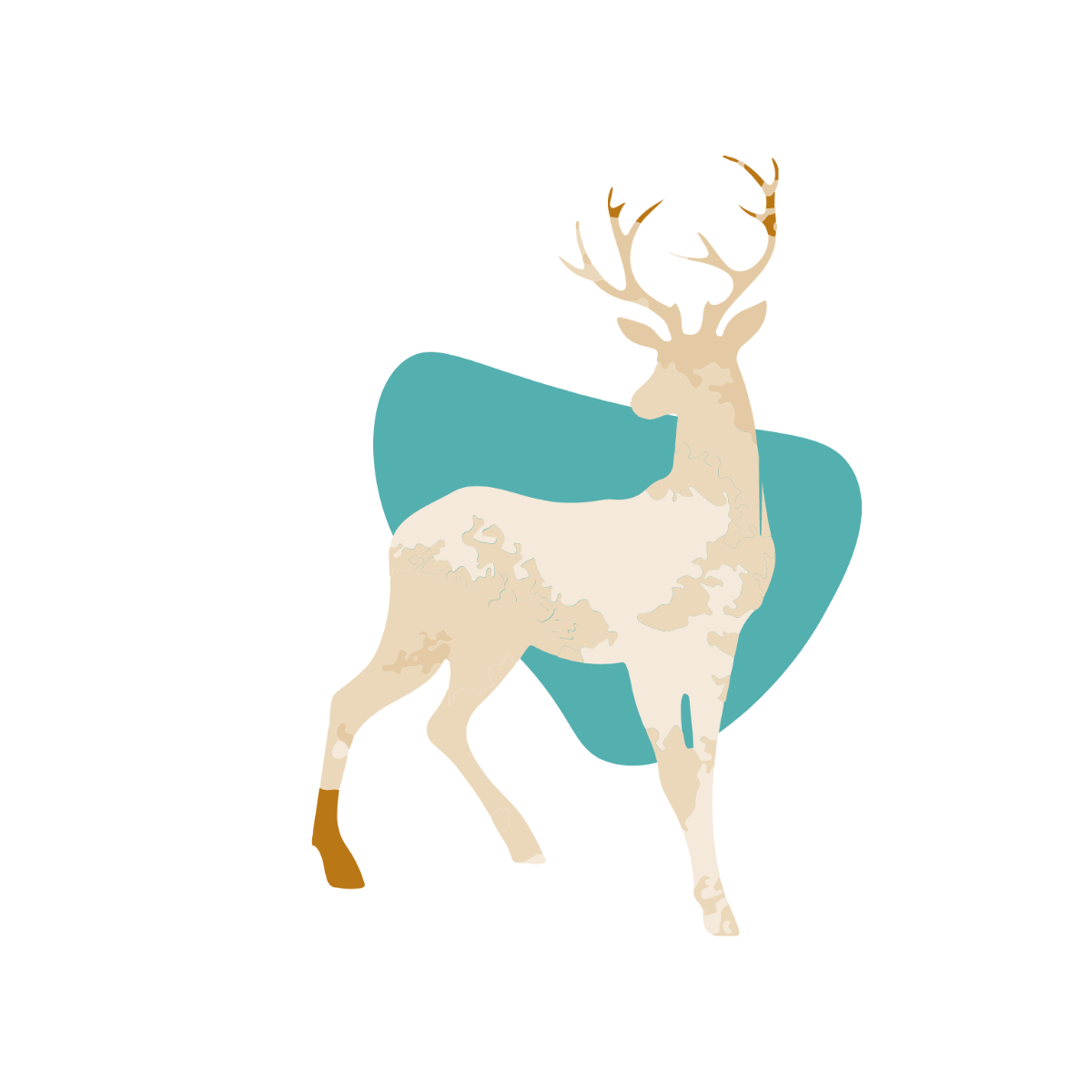 Watercolor Deer Clipart Template
