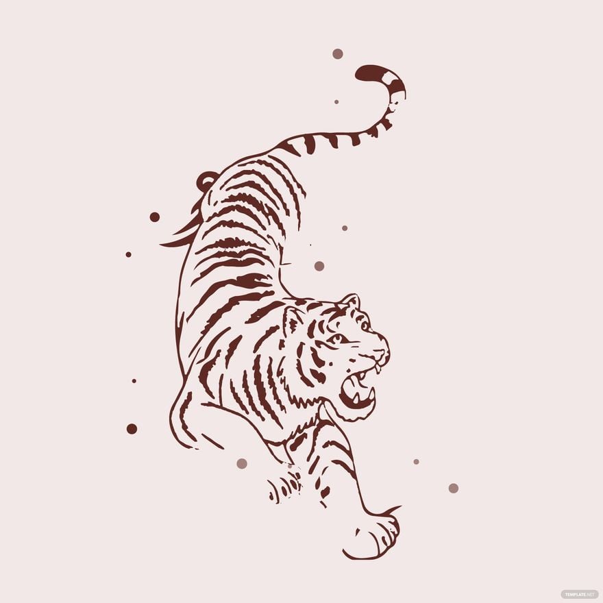 Free Vintage Tiger Clipart in Illustrator