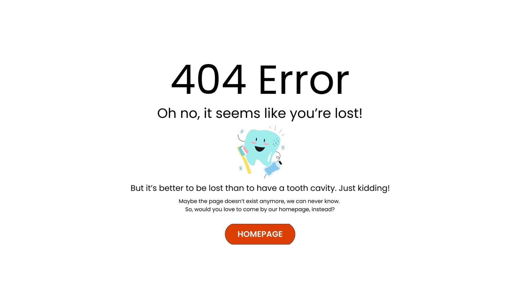 Dental 404 Error Page Template