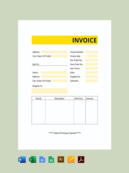 Commercial Business Invoice Template