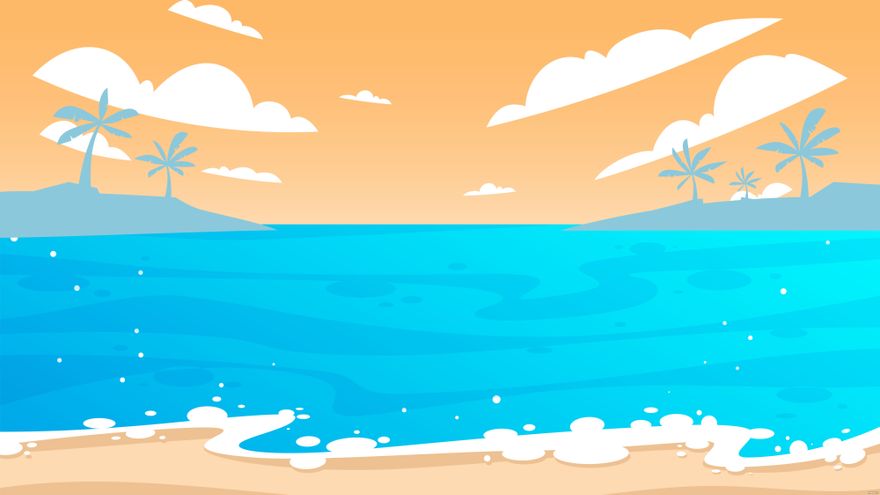 Free Anime Beach Background in Illustrator, EPS, SVG, JPG, PNG